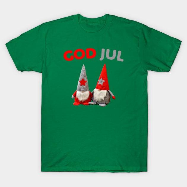 God Jul - Merry Christmas (Gnomes) T-Shirt by swedishprints